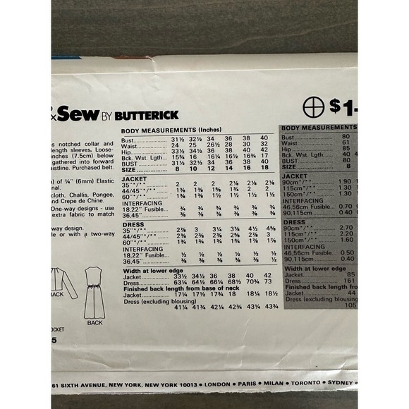 See and Sew Vintage Uncut Misses Jacket and Dress Size 8/10/12/14/16/18 No 3889 - Picture 4 of 7